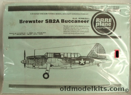 Rareplane 1/72 Brewster SB2A Buccaneer or RAF Bermuda I plastic model kit